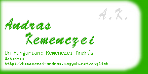 andras kemenczei business card